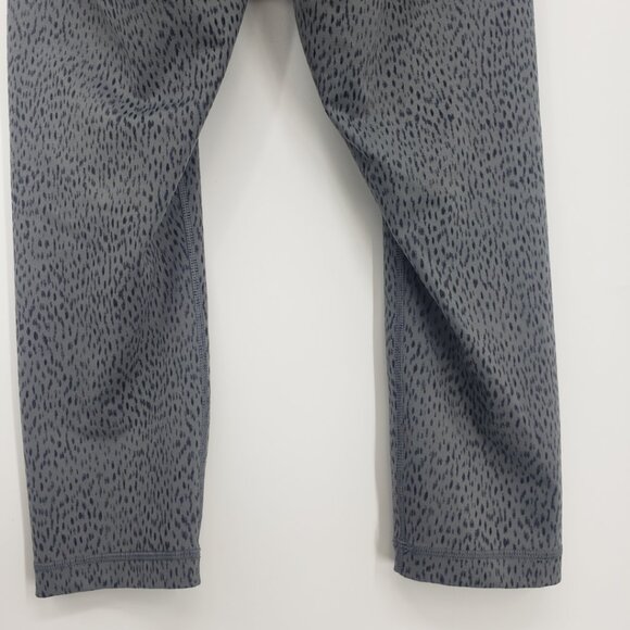 Lululemon Wunder Under Cropped Leggings 6 Luon Roll Down Dottie Dash Slate Gray - Picture 9 of 10